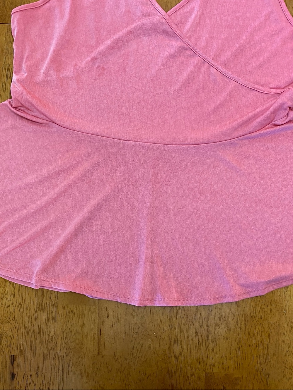 White Birch - Wrap Peplum Top, Coral, Sz 1X - Picture 6 of 10
